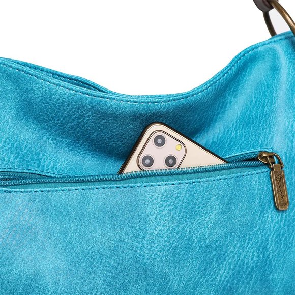 Montana West Purse Turquoise Tote Bag - Picture 4 of 4